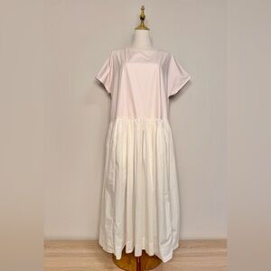 Casey Casey dress Pasha Rouch Pastel pink/white cotton midi dress Sz M france